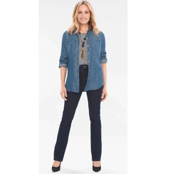Chico's Denim - Chico's Navy Straight Leg Jeans